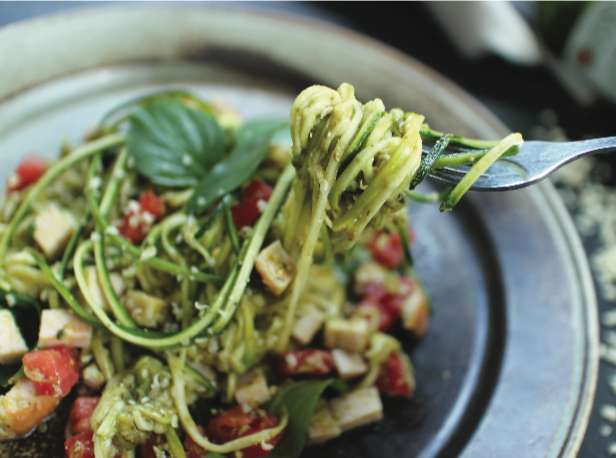 Quick 'N Easy Zucchini Chicken Pesto